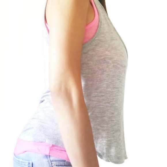 MONROW Grey & Pink Layered Tank Top - Picture 2 of 8